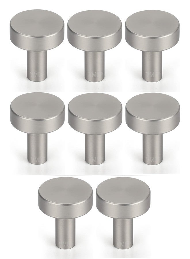 VMD, Round S.S Matt Knobs for Dresser Drawer, Bathroom, Kitchen Cabinet Pulls, Modern Furniture Hardware (Pack of 8) - Image 1